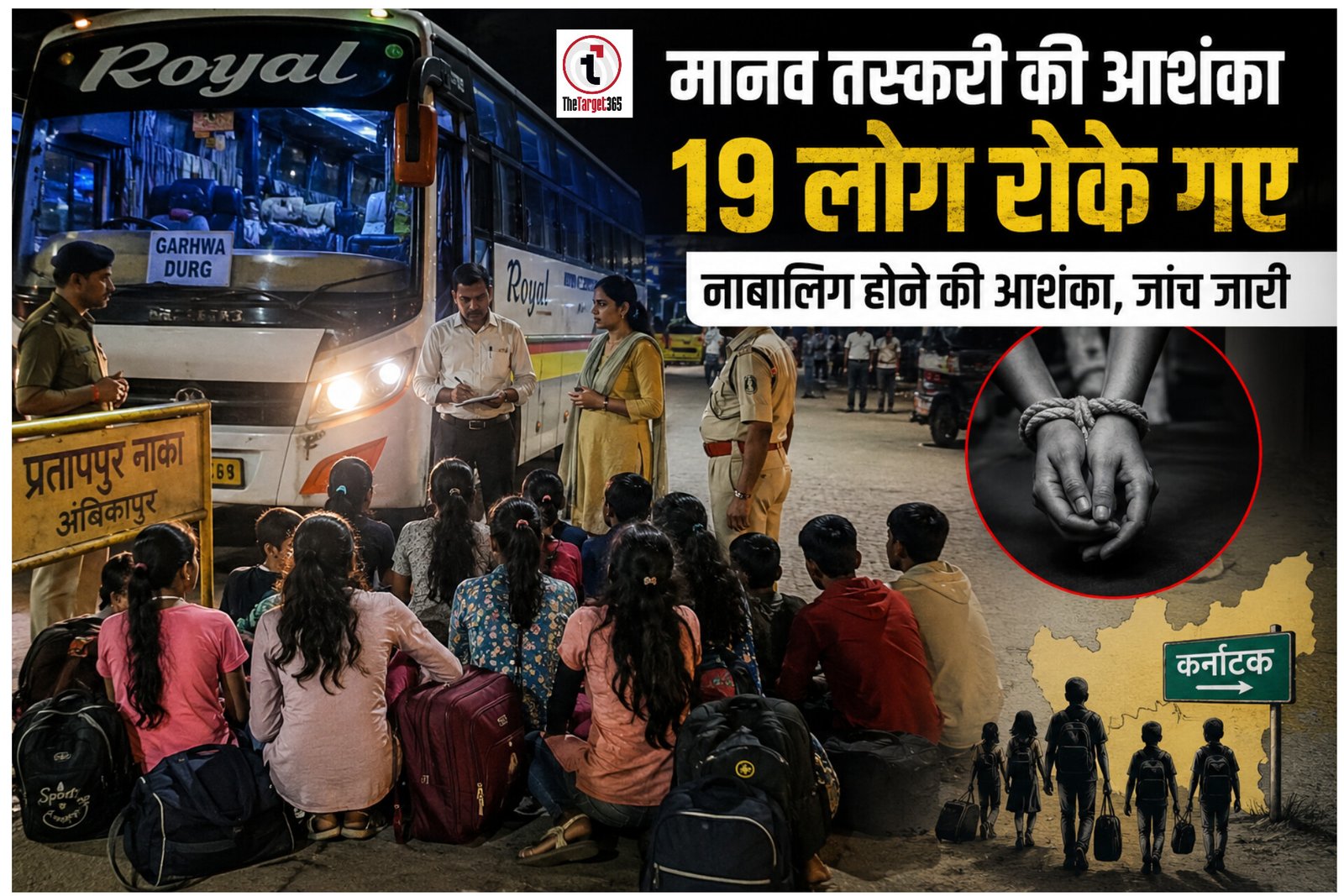 Suspicion Of Human Trafficking : अंबिकापुर में मानव तस्करी की आशंका, झारखंड से कर्नाटक जा रहे 19 लोग रोके गए