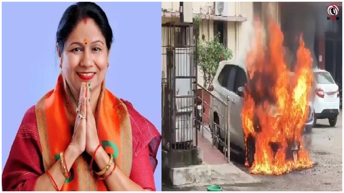 Durg Mayor Car Fire