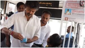 CM Vijay Bus Conductor