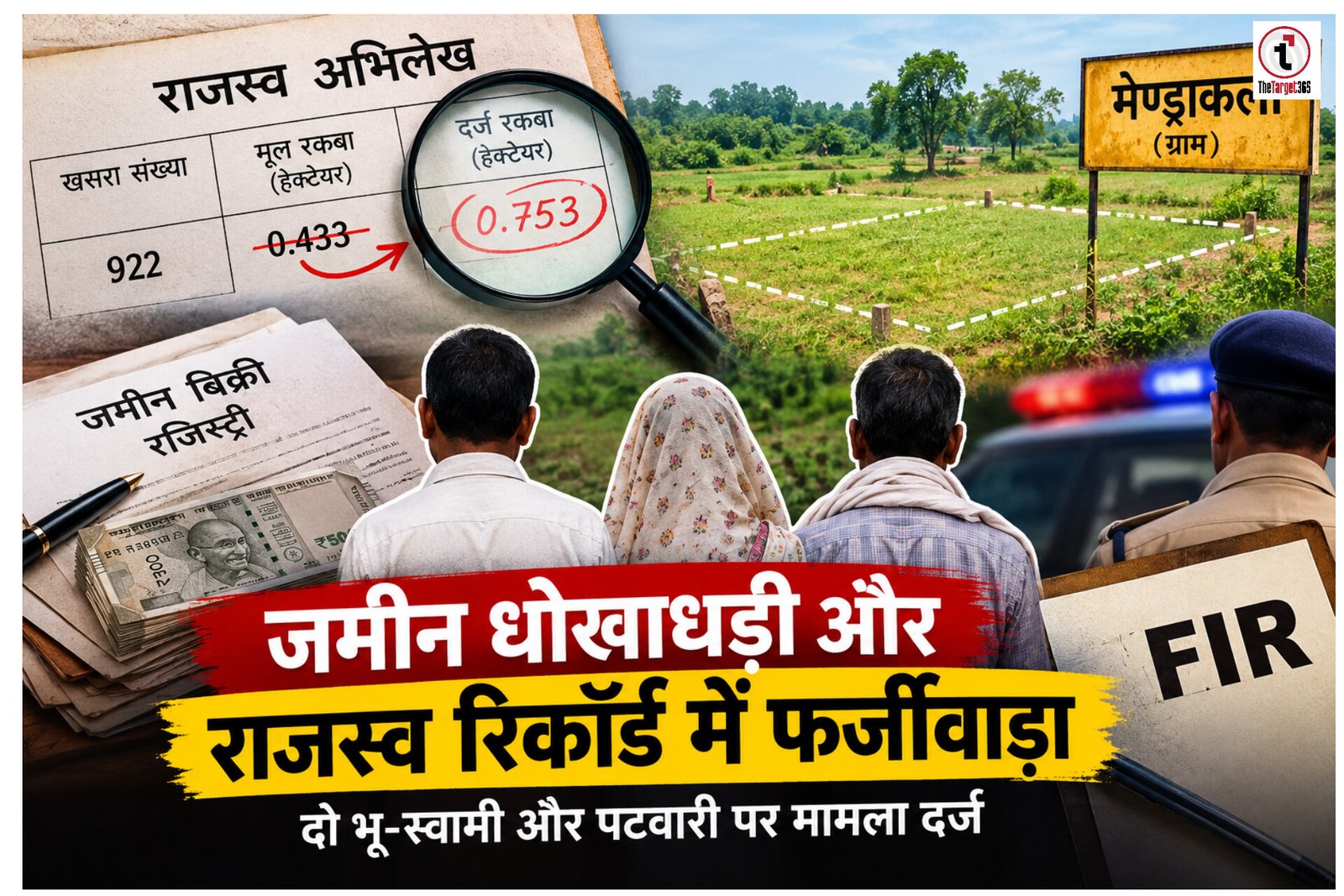 Ambikapur News : सरकारी रिकॉर्ड में फर्जीवाड़ा, जमीन का रकबा बढ़ाकर बेचने का आरोप, दो भू-स्वामी और पटवारी पर FIR
