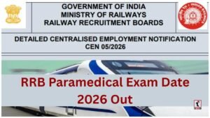RRB Paramedical Exam Date 2026
