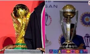 FIFA vs Cricket World Cup Trophy